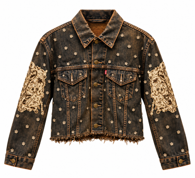 Vintage Upcycled Sabyasachi Jacket - Front View - BBS_DJK059