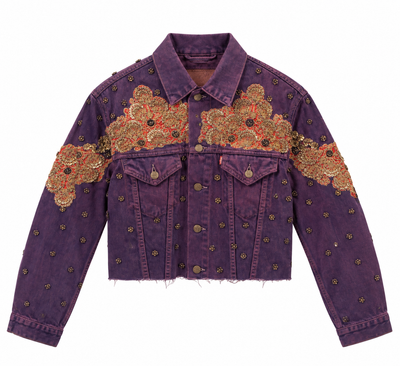 Vintage Upcycled Sabyasachi Jacket - Front View - BBS_DJK063