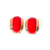 Vintage Red Enamel Earrings