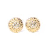 Vintage Round Rhinestone Earrings