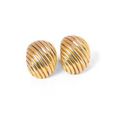 Vintage Shinny Ribbed Style Earrings
