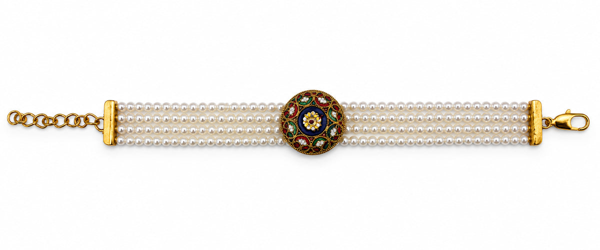 Vintage Micro Mosaic Pearl Bracelet (BBS_MWCB001)