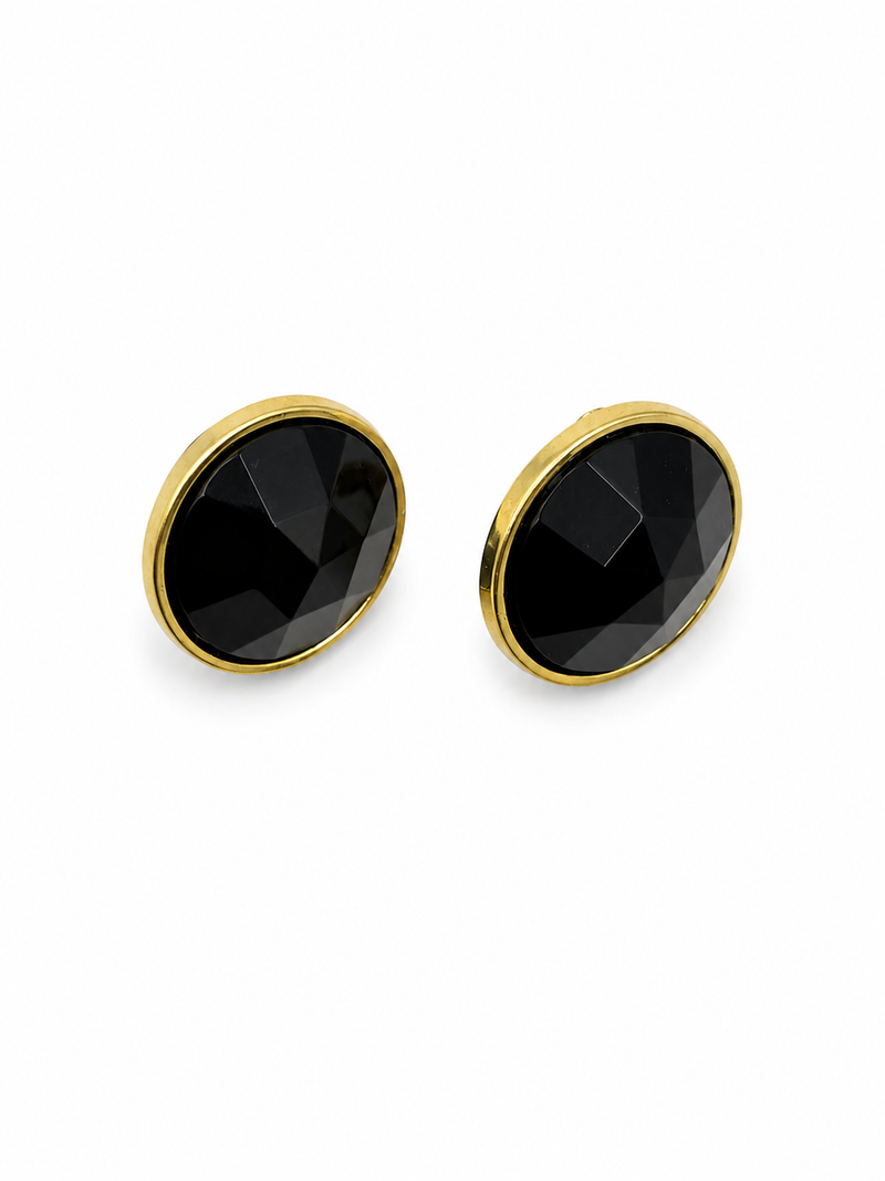 Vintage Round Black Earring