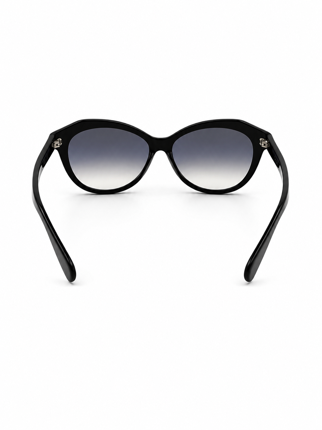 Vintage Ferragamo Cat Eye Sunglasses With Distinct Full Rim Black Frame And Gradient Lenses