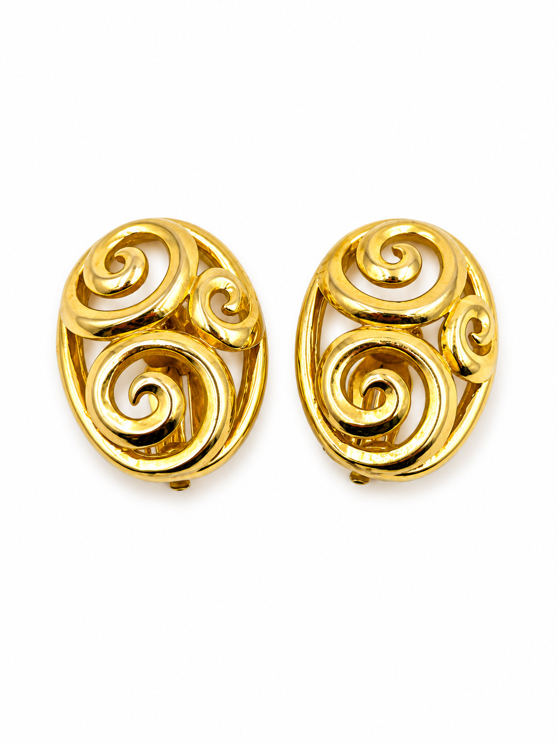 Vintage Oval Swirl Earrings