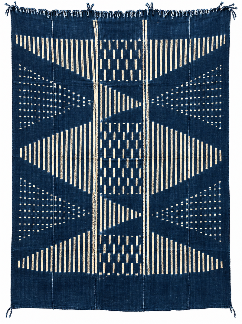 African Indigo Textile - Front - H 65" / W 48.5" - BBS_TE046
