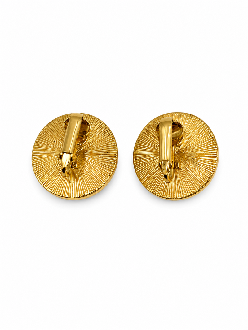 Vintage Round Black Earring