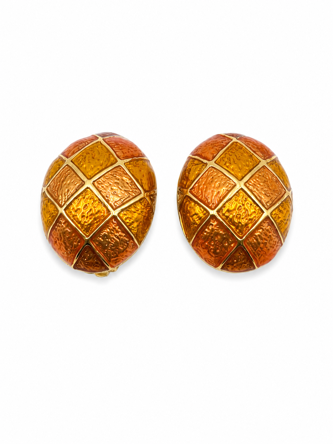 Vintage Oval Textured Earrings