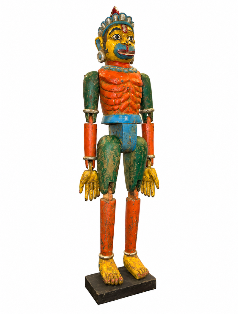 Antique Wooden Polychrome Puppet