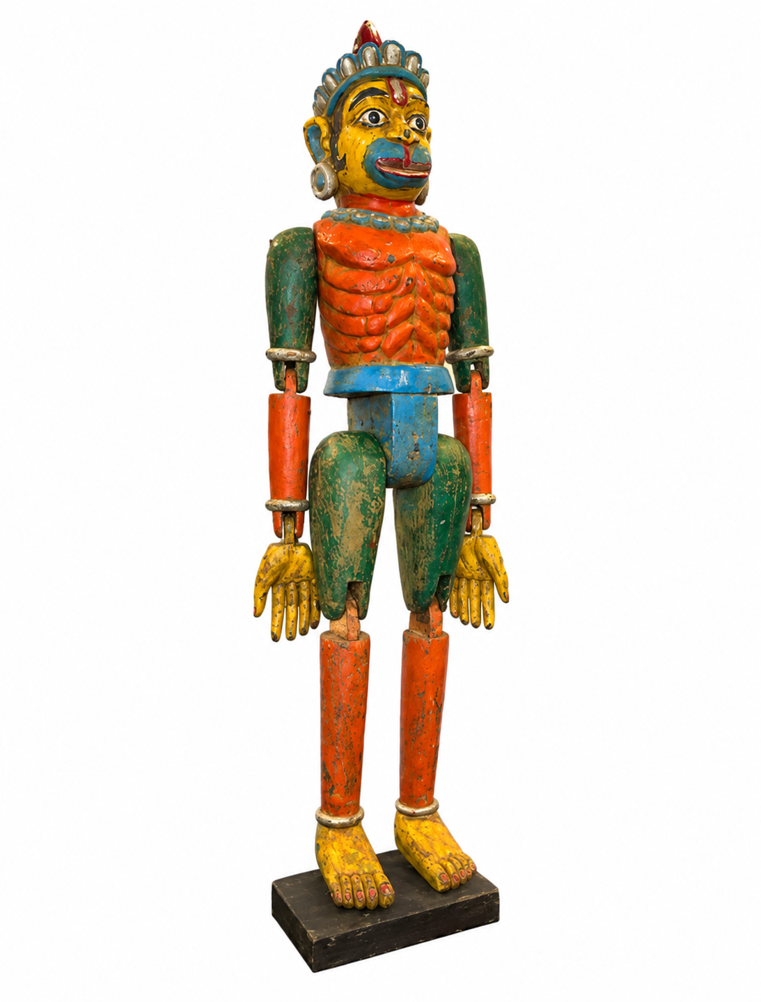 Antique Wooden Polychrome Puppet