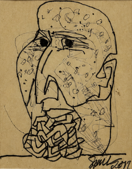 Sunil Das - Untitled Head Series Drawing (2012)