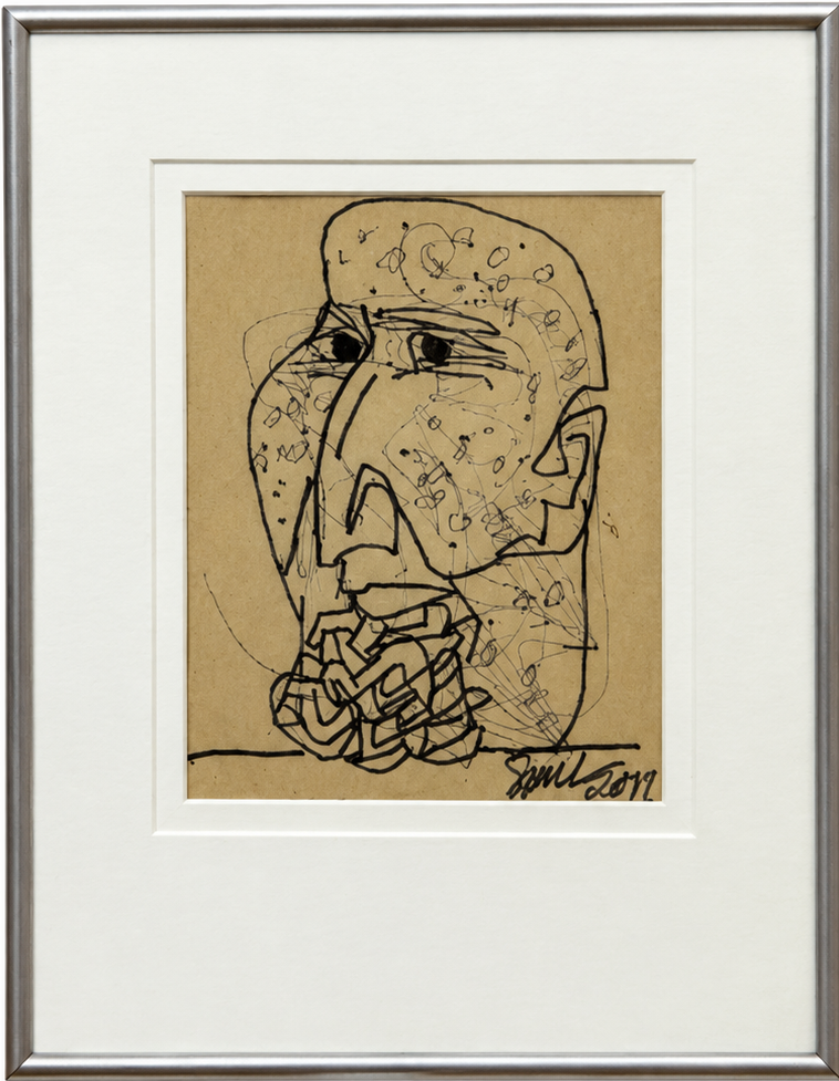 Sunil Das - Untitled Head Series Drawing (2012)