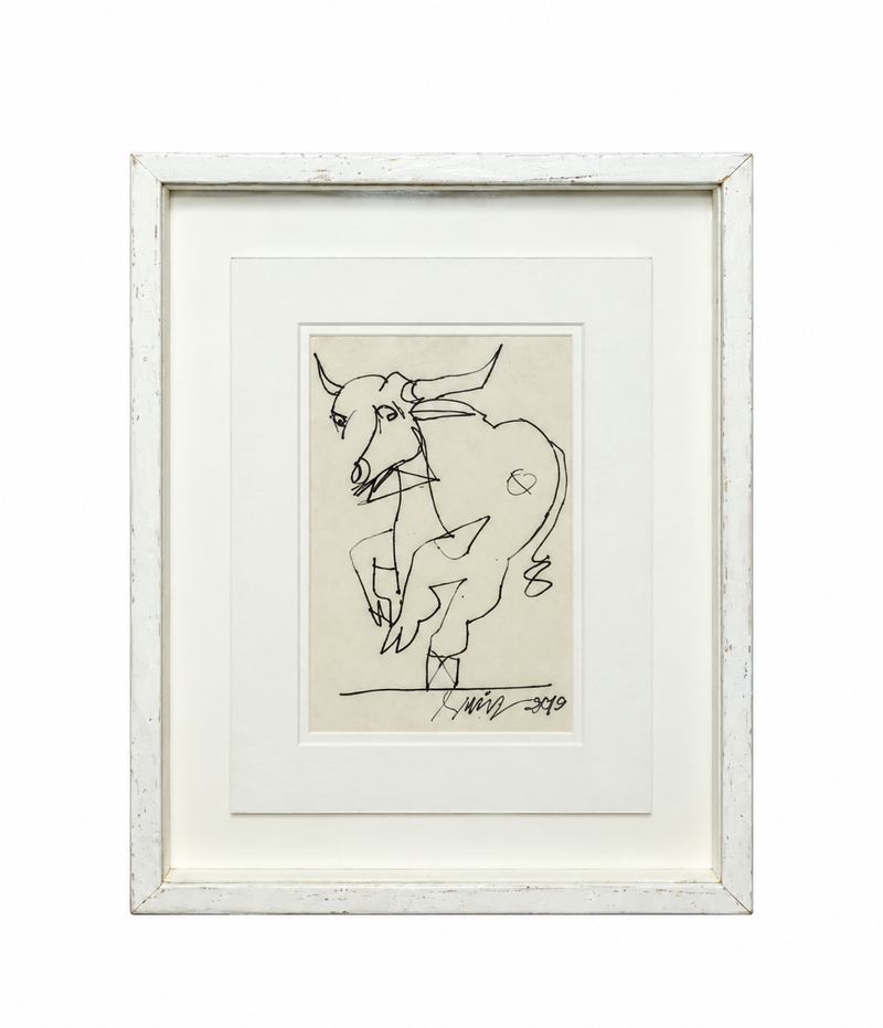 Sunil Das - Untitled Pen & Ink Drawing (2010) - Framed Artwork