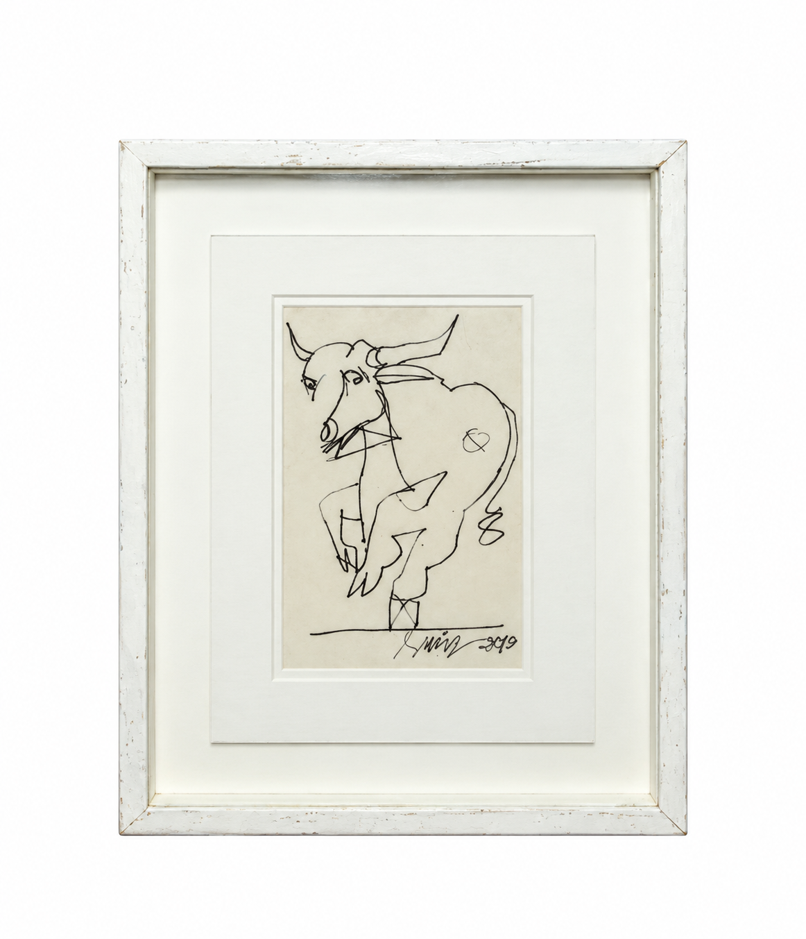 Sunil Das - Untitled Pen & Ink Drawing (2010) - Framed Artwork
