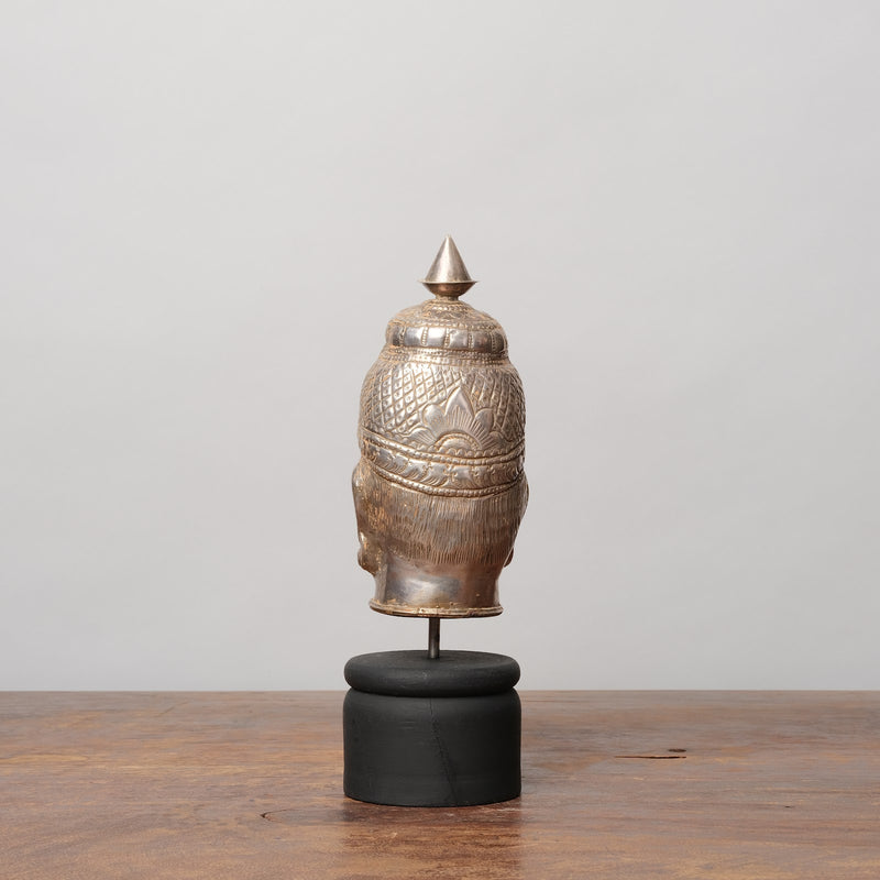 Vintage Silver Devotional Head - Shiva Mukhalingam