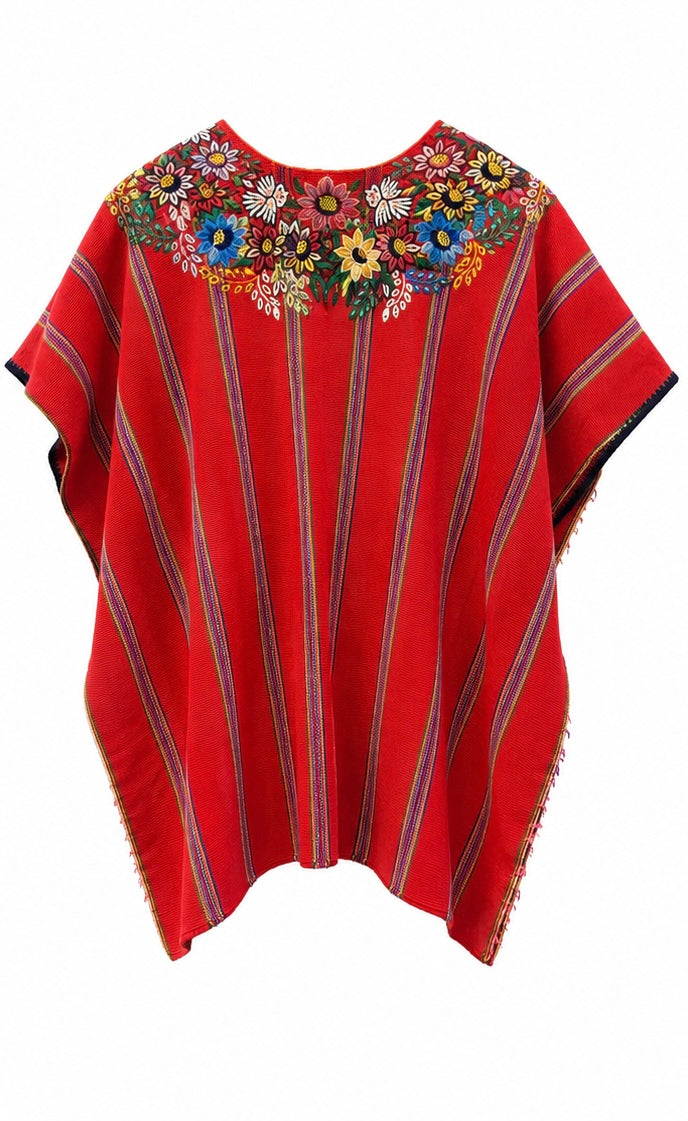 Vintage Guatemalan Patzún Huipil Poncho Top