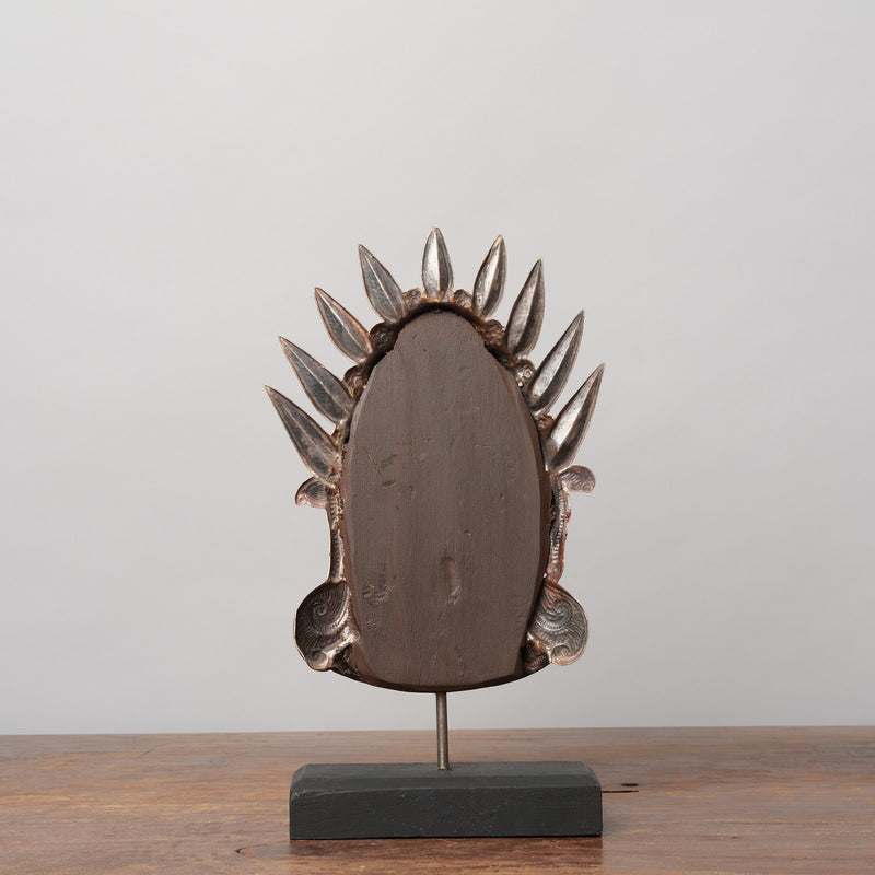 Vintage Pure Silver Devotional Head - Hindu godess Renuka also known as Yellama, Karnataka