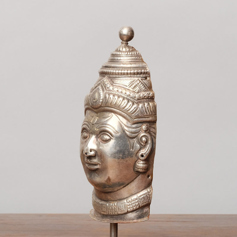 Vintage Pure Silver Devotional Lakshmi Head