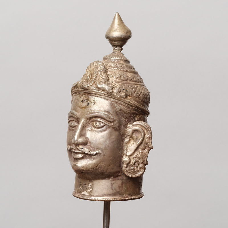 Vintage Pure Silver Devotional Heads - Shiva Mukhalingam