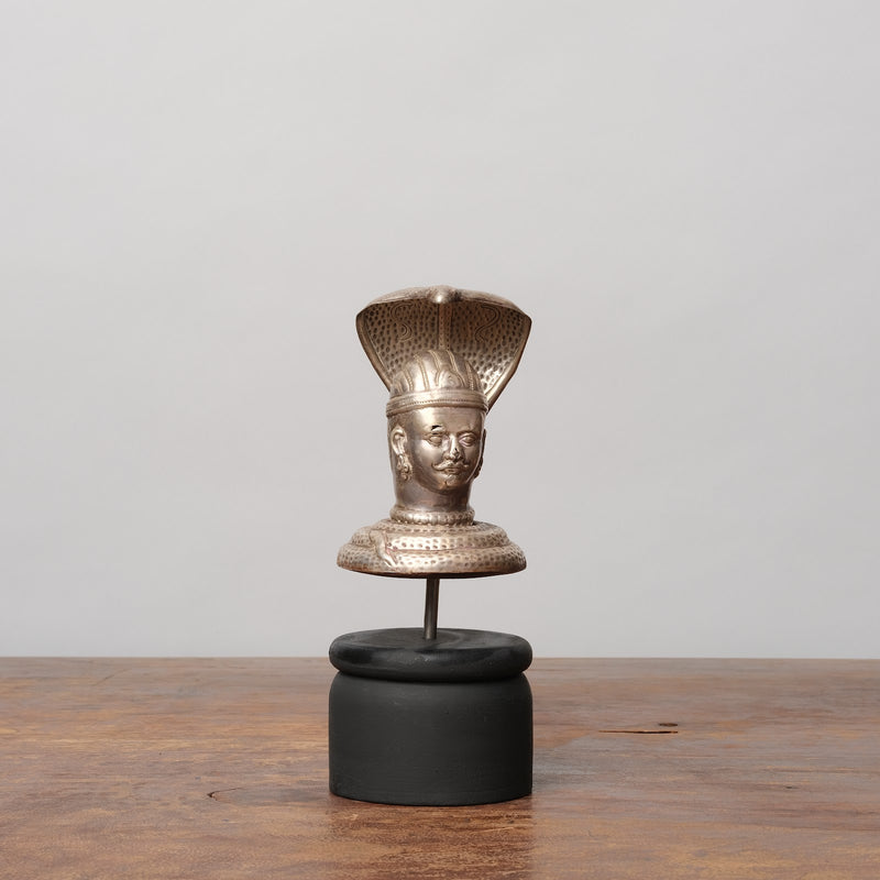 Vintage Pure Silver Devotional Head - Shiva Mukhalingam