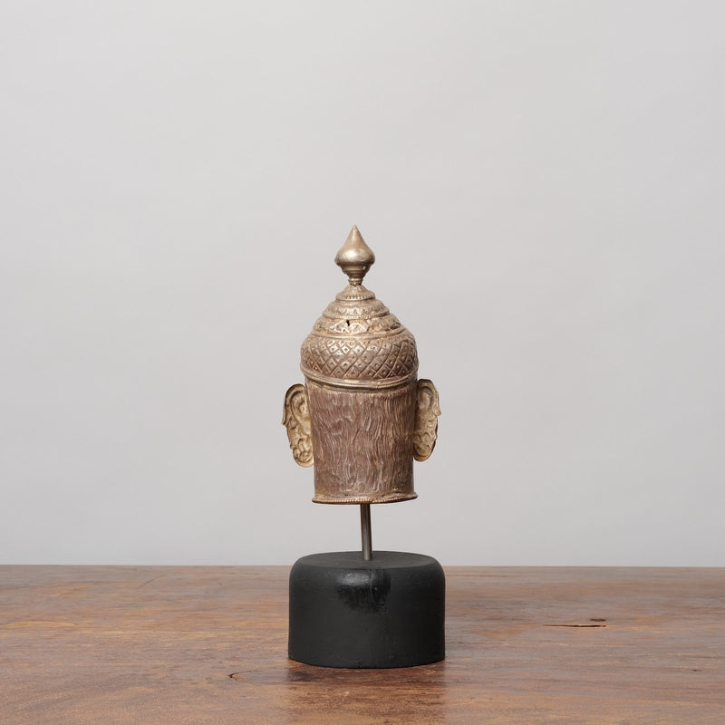 Vintage Pure Silver Devotional Heads - Shiva Mukhalingam