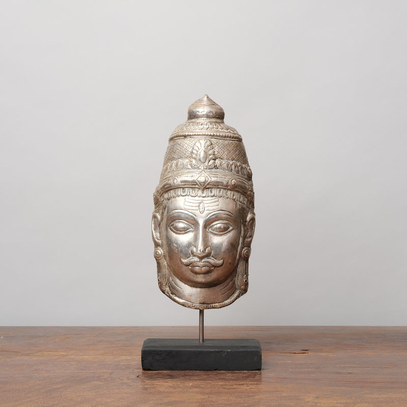 Vintage Pure Silver Devotional Heads - Shiva Mukhalingam