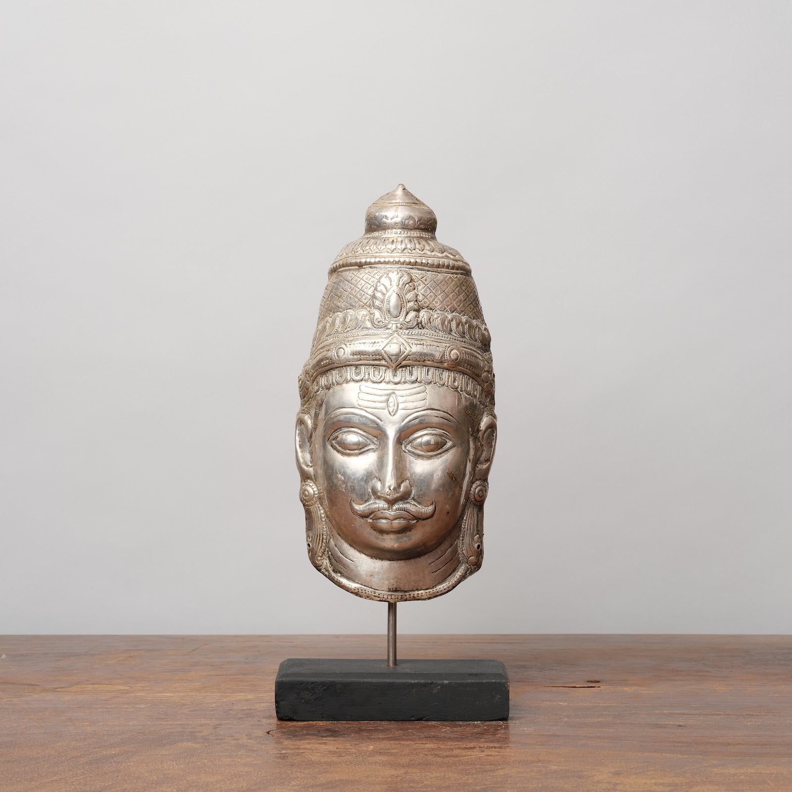 Vintage Pure Silver Devotional Heads - Shiva Mukhalingam