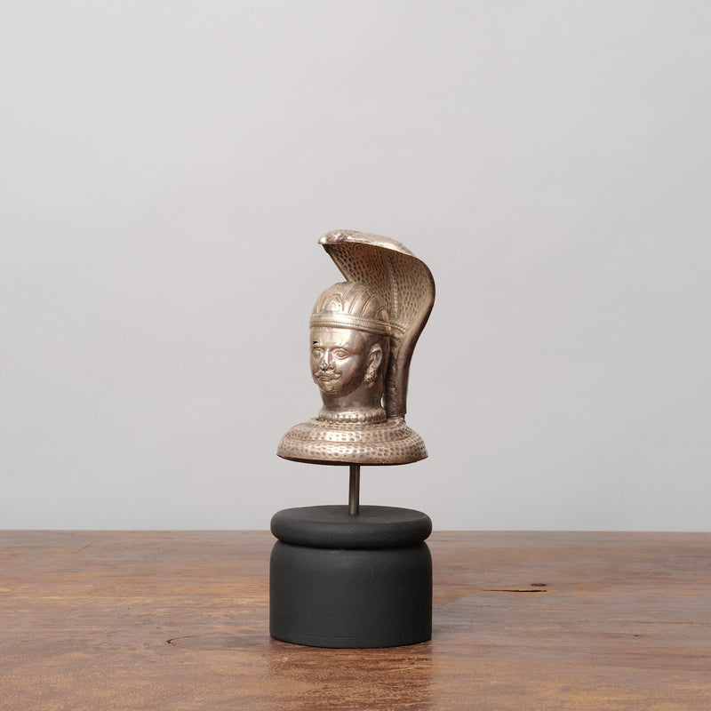 Vintage Pure Silver Devotional Head - Shiva Mukhalingam