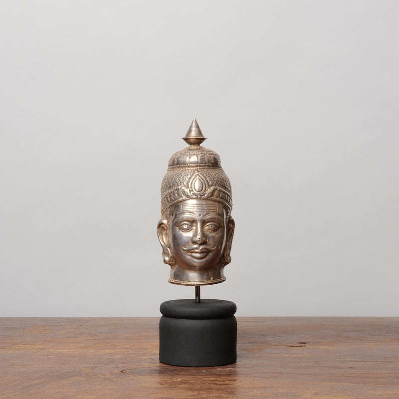 Vintage Silver Devotional Head - Shiva Mukhalingam