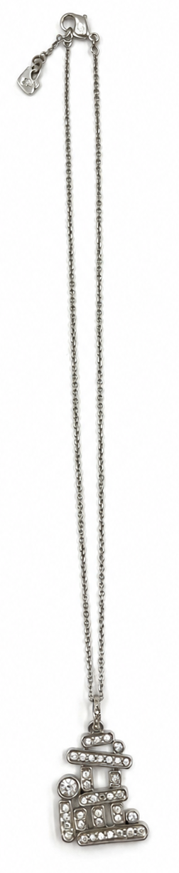 Vintage Swarovski Crystal Inukshuk Pendant Necklace