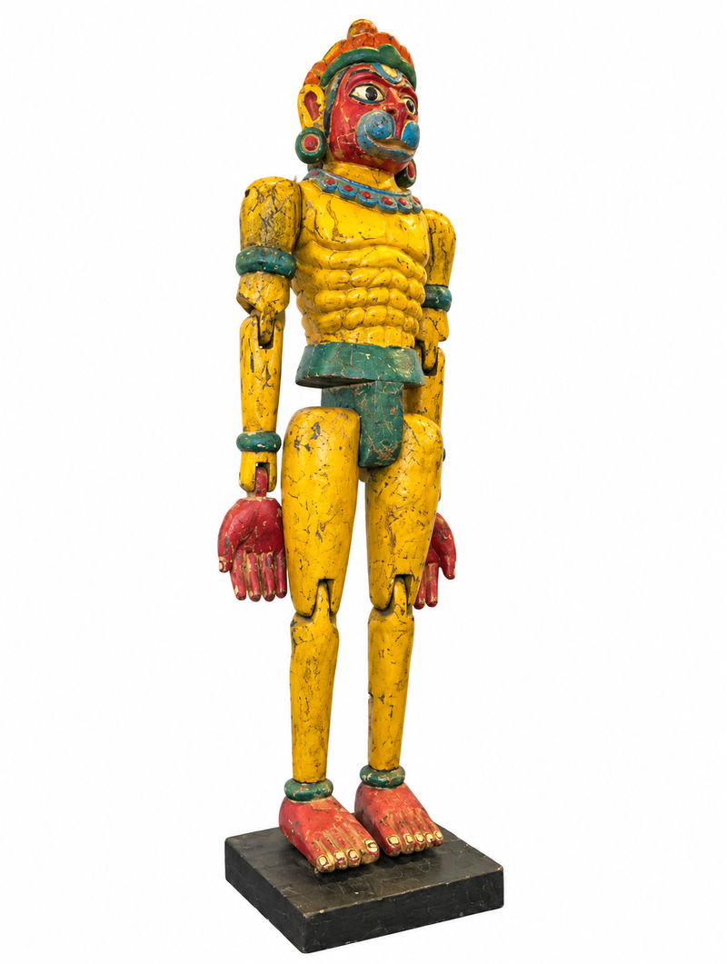 Antique Wooden Polychrome Puppet