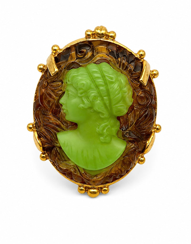 Vintage Czech Glass Cameo Ring (BBS_MWCR006)