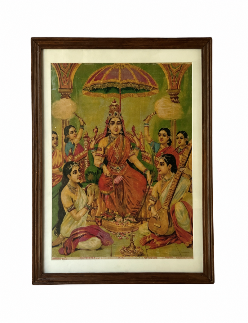 Vintage Raja Ravi Varma Ambika Oleograph (No. 50)