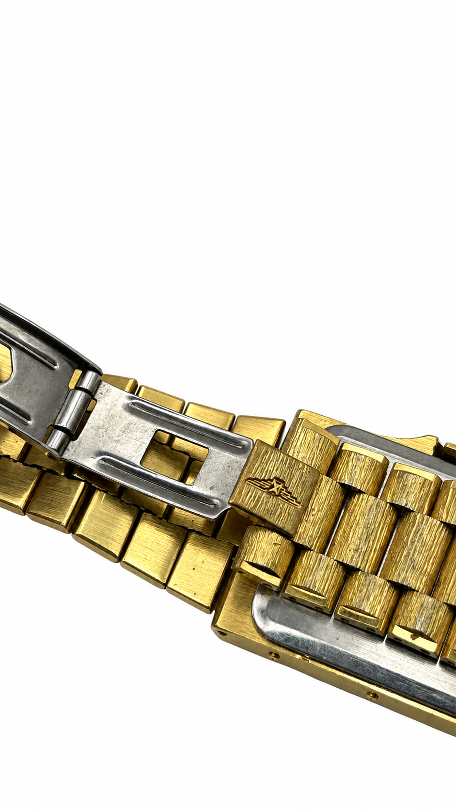 Vintage Longines Quartz Bark-Texture Tank Wristwatch