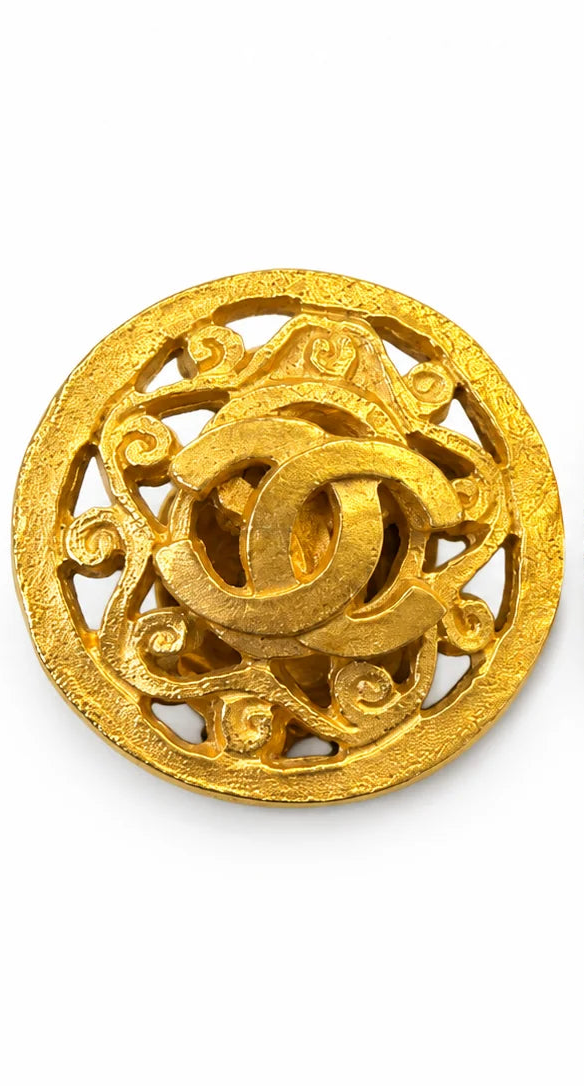 Vintage Chanel Logo  Earrings