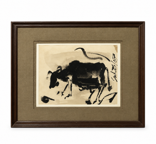 Sunil Das - Bull Study Pen & Wash Drawing (2007)