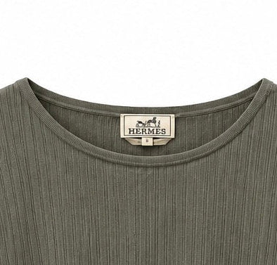 Hermès Ribbed Knit Crewneck Short-Sleeve Men's T-Shirt