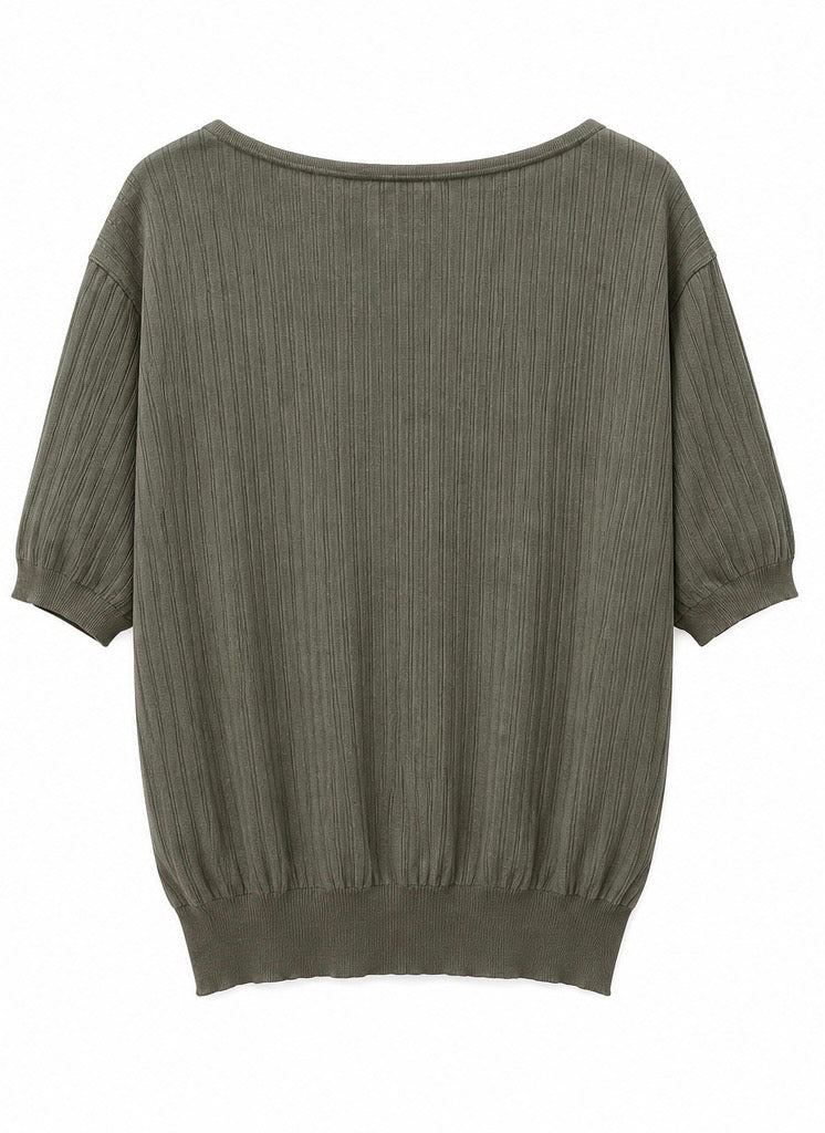 Hermès Ribbed Knit Crewneck Short-Sleeve Men's T-Shirt