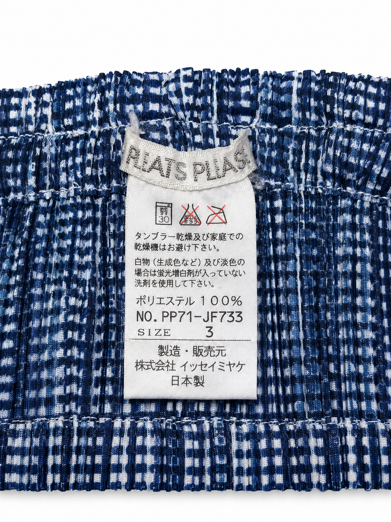 Issey Miyake Pleats Please Indigo Blue Pleated Trousers