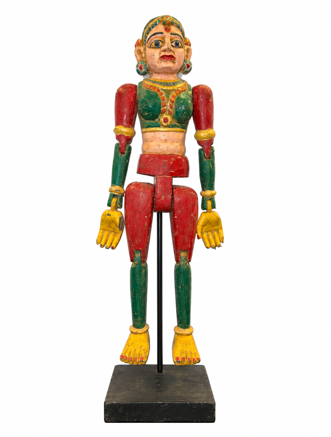 Antique Jointed Wooden Female Puppet