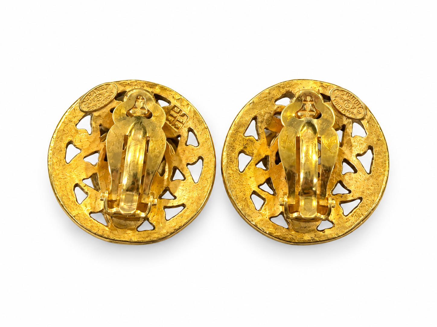 Vintage Chanel Logo  Earrings