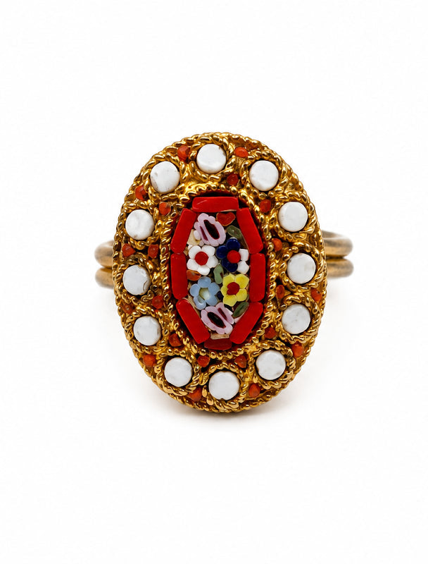 Vintage Italian micro-mosaic ring (BBS_MWCR003)