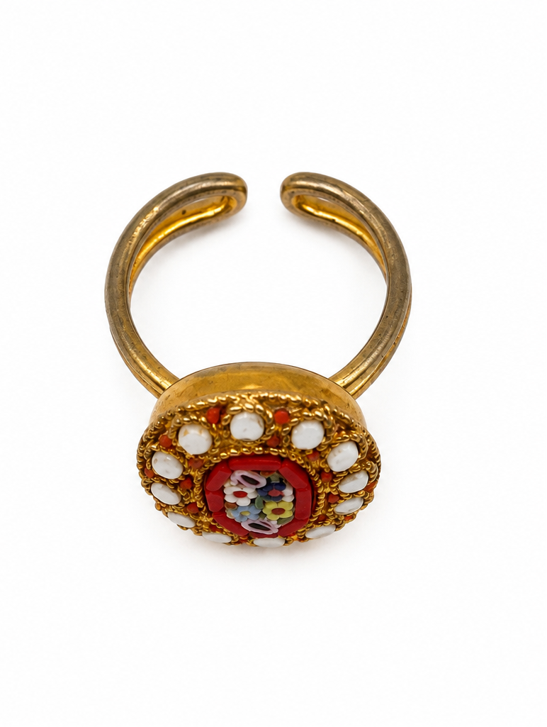 Vintage Italian micro-mosaic ring