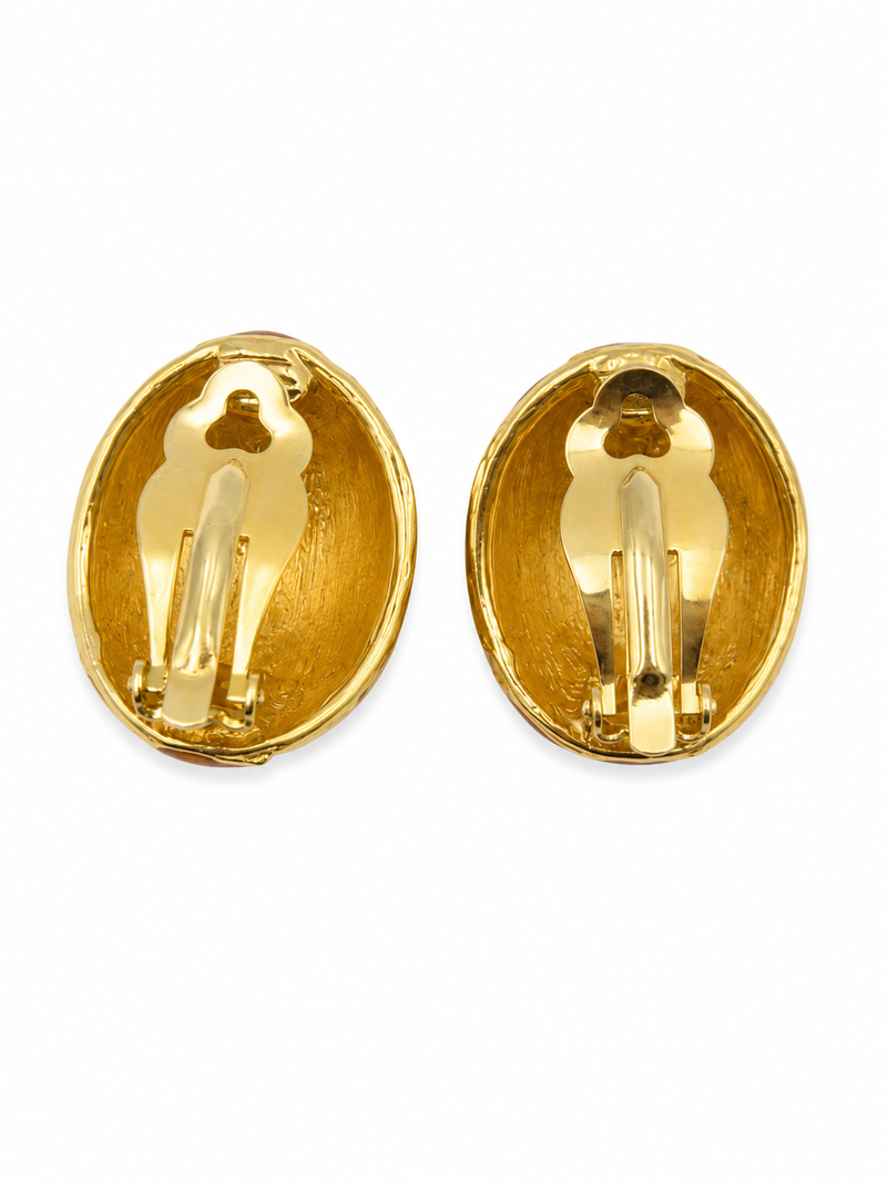 Vintage Oval Textured Earrings
