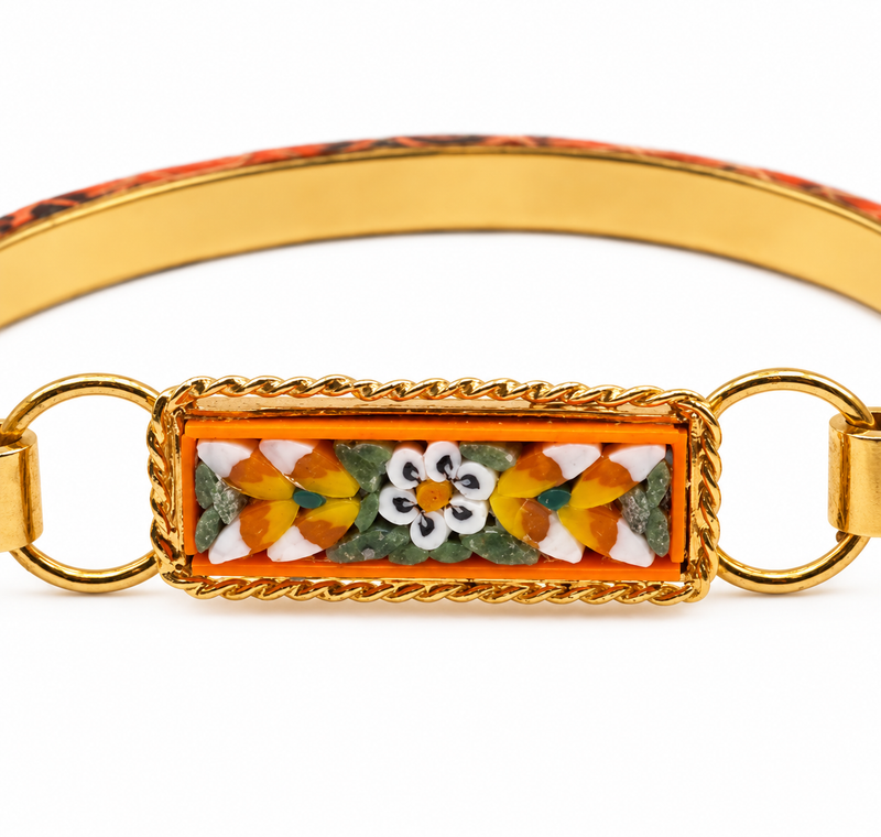 Vintage Enamel Kada Bangle Bracelet