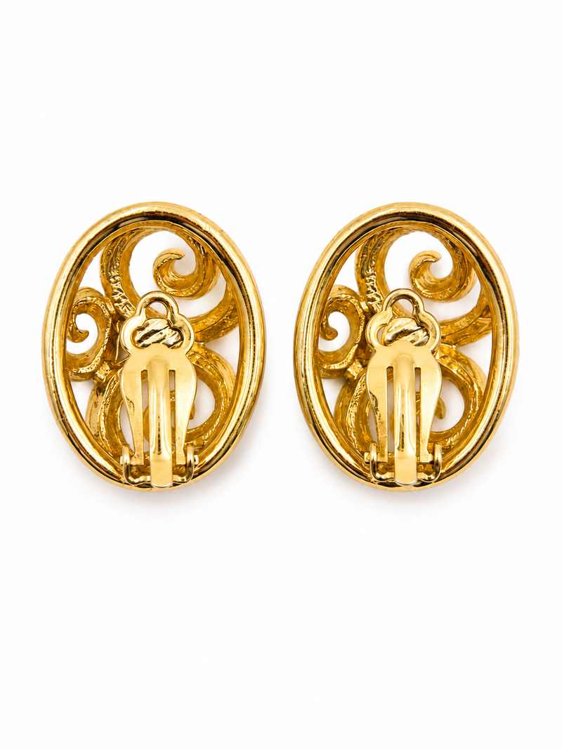 Vintage Oval Swirl Earrings