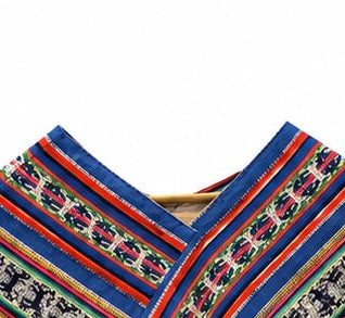 Vintage Andean Geometric Fringe Poncho