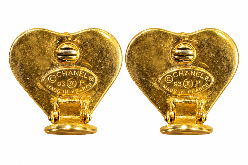 Vintage Chanel Logo  Earrings