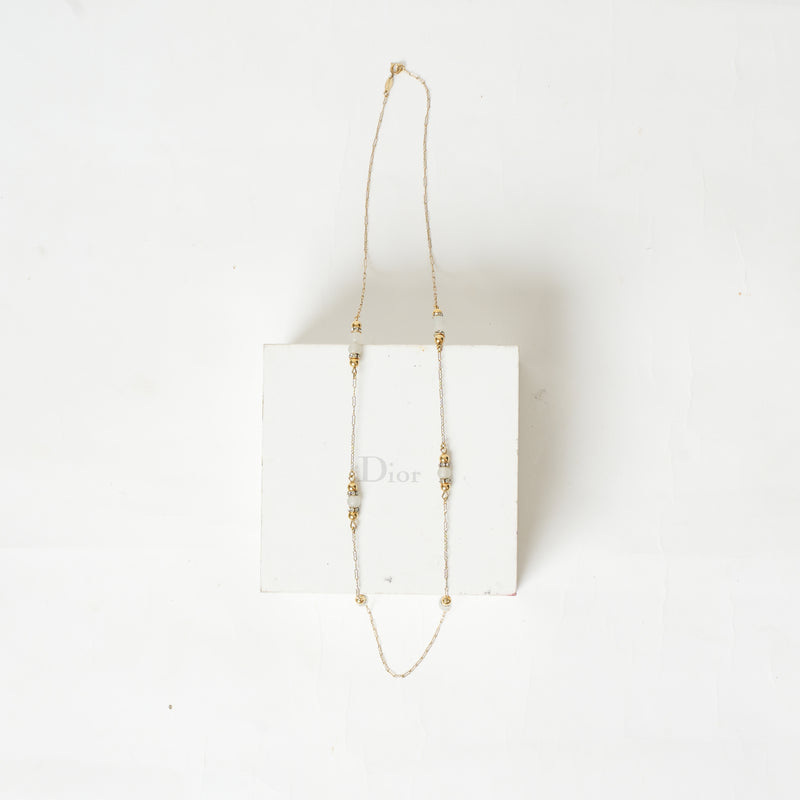 Vintage Christian Dior Long Station Bead And Pearl Necklace - Beg Borrow Steal Studio
