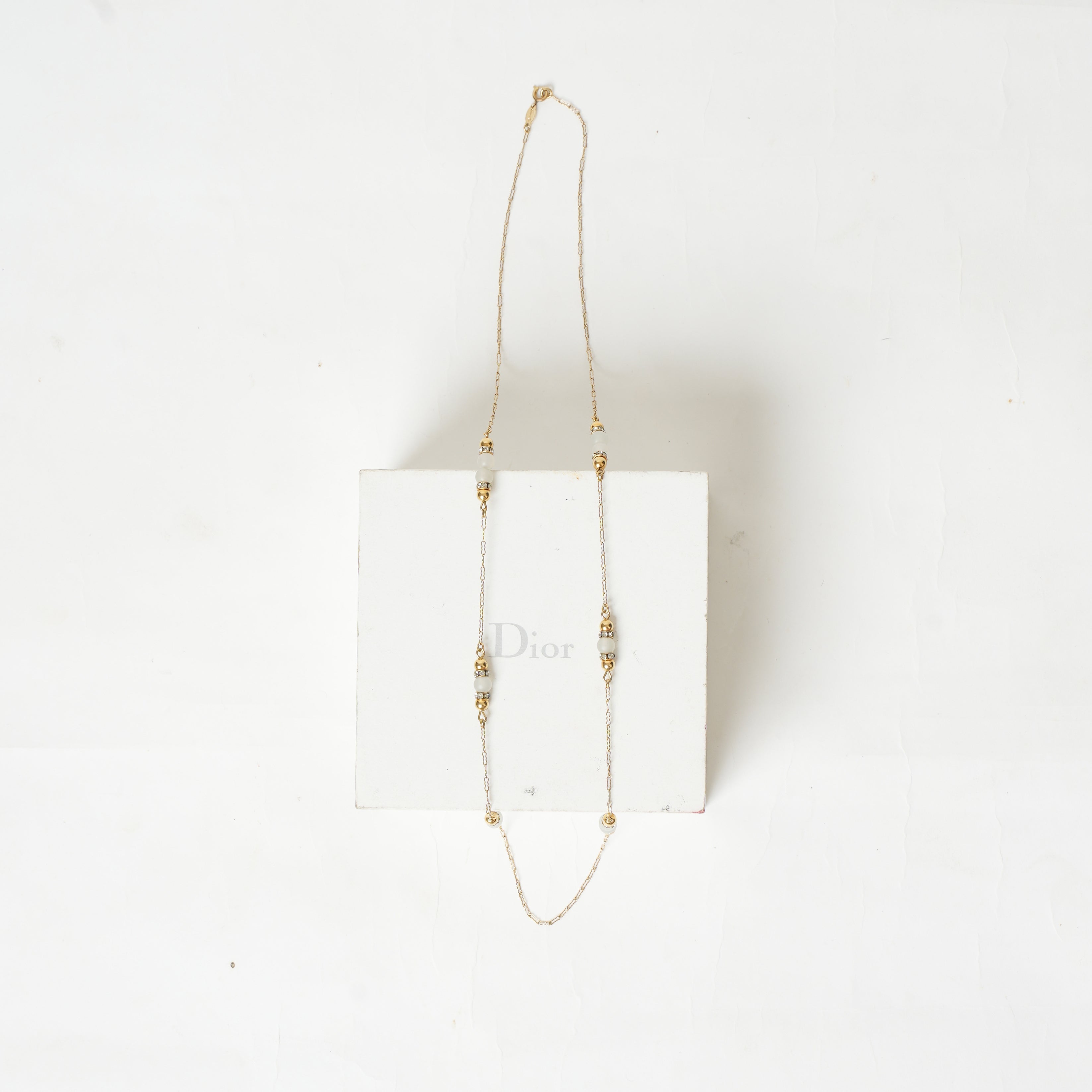 Vintage Christian Dior Long Station Bead And Pearl Necklace - Beg Borrow Steal Studio